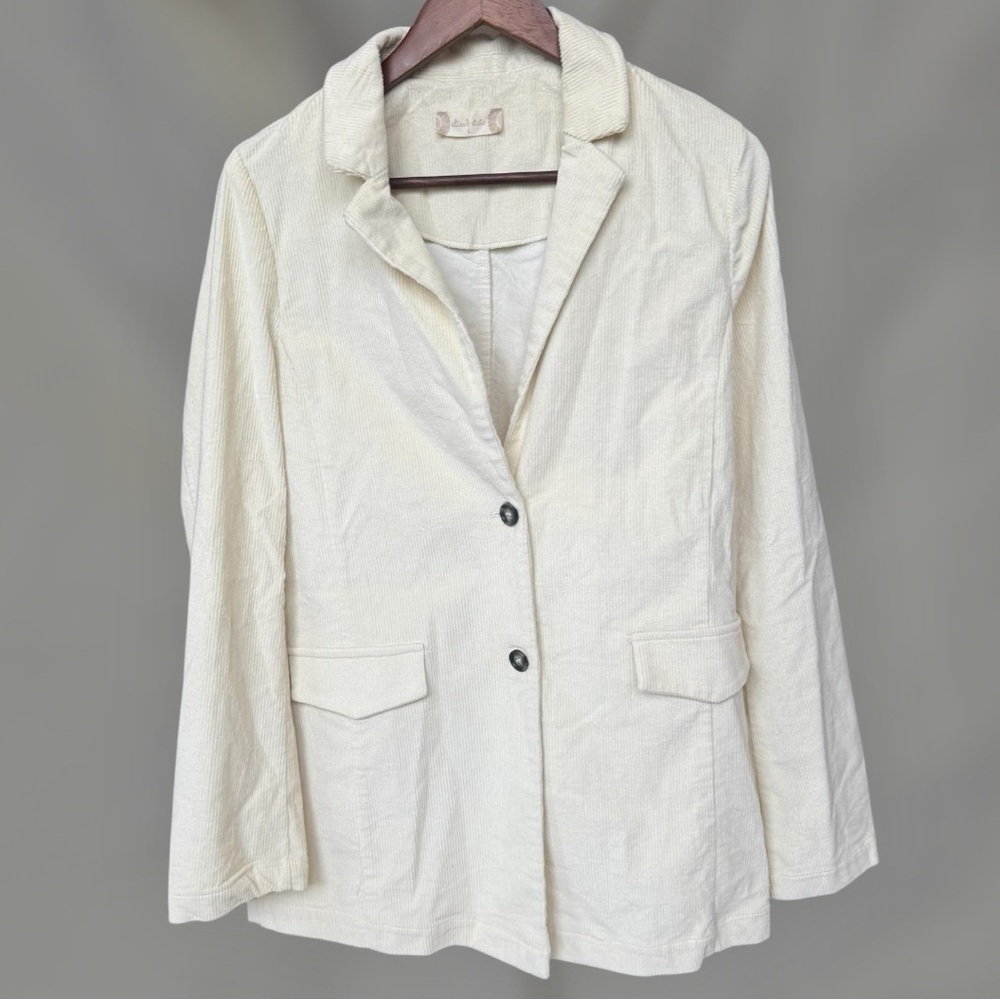 Altar’d State Corduroy Crème Velvet Coat Blazer Size Large